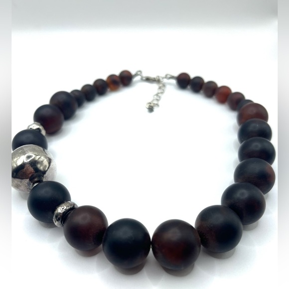 Bold Silpada 925 Sterling Silver & Brown Red Agate  Beads Necklace Chunky - Picture 7 of 9